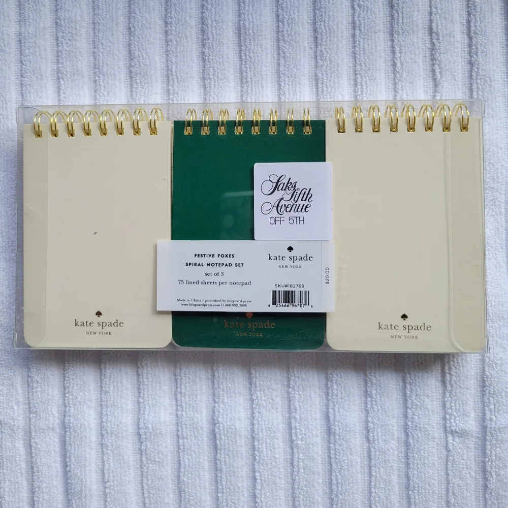 Kate Spade New York Spiral Notepad Set - Festive Foxes
